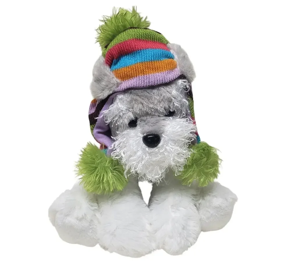 Maurices Shelby the Schnauzer Winter Cap Soft Dog Plush Stuffed Animal